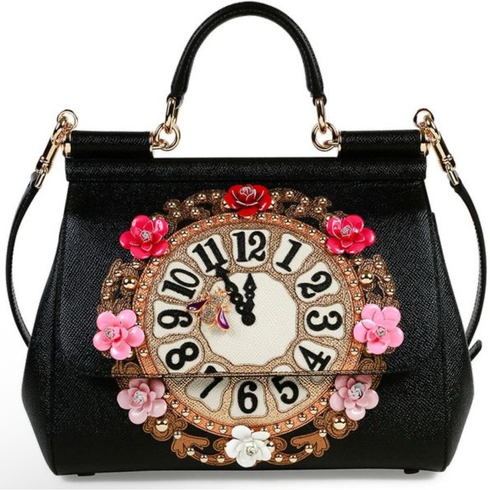Elegant Black Floral Women's Bag